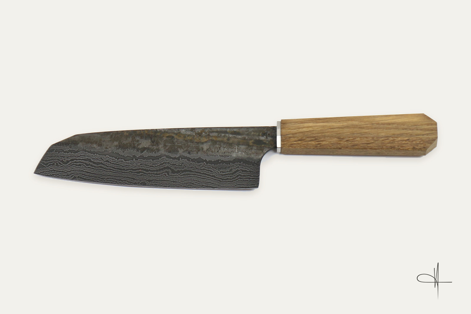 Slim Santoku mit Griff aus ger&auml;ucherter Eiche