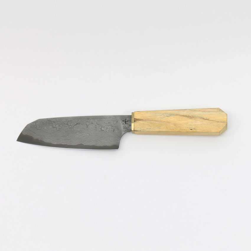 Kleines Santoku - japanisches Gemüsemesser - Damastmesser Exklusiv | H10-EX-AH