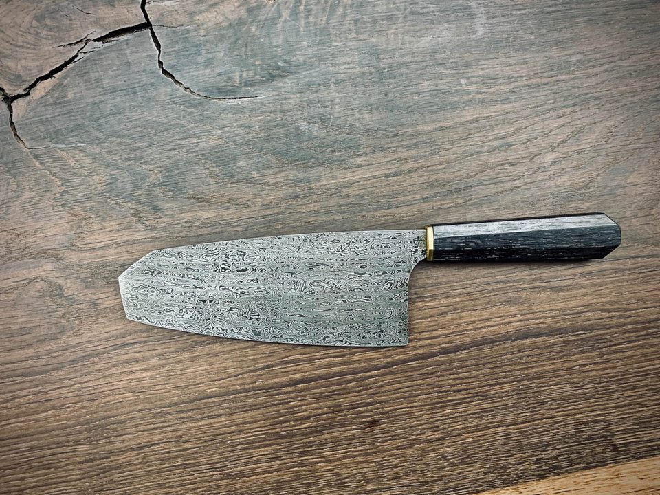 H3 Gemüsemesser aus 240 Lagen Damast mit Mooreichegriff
